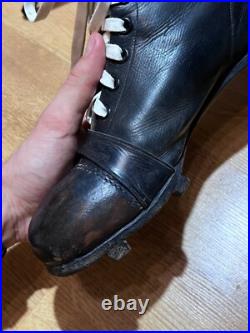 RARE Antique Early 1900s Soccer Football Leather Boots Shoes Vintage Size US9 42