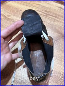 RARE Antique Early 1900s Soccer Football Leather Boots Shoes Vintage Size US9 42