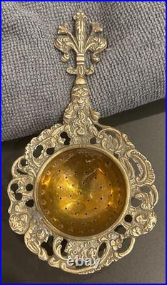 RARE Antique Early 1900s Tea Strainers Made In Italy Lot of 4