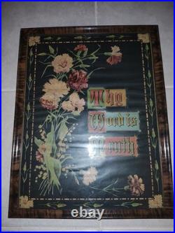 RARE Antique Early 1900s Thy Word Is Truth Lithograph Vintage Sign