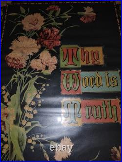 RARE Antique Early 1900s Thy Word Is Truth Lithograph Vintage Sign