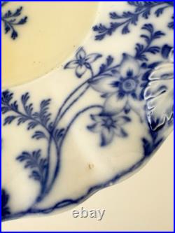 RARE Antique Early Anemone Blue & White Serving Platter 1830's