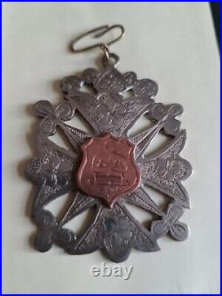 RARE Antique Early Boxing Fighting Medal Silver and Gold IRISH Provincial