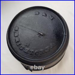 RARE Antique Early Cast Iron D&M N Brighton PA Dutch Oven Cauldron Pot Primitive