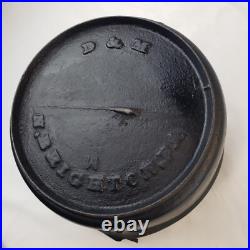 RARE Antique Early Cast Iron D&M N Brighton PA Dutch Oven Cauldron Pot Primitive