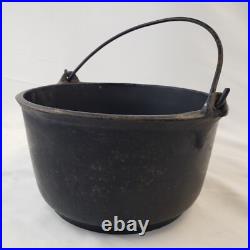 RARE Antique Early Cast Iron D&M N Brighton PA Dutch Oven Cauldron Pot Primitive