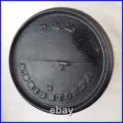 RARE Antique Early Cast Iron D&M N Brighton PA Dutch Oven Cauldron Pot Primitive