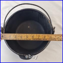 RARE Antique Early Cast Iron D&M N Brighton PA Dutch Oven Cauldron Pot Primitive