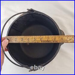 RARE Antique Early Cast Iron D&M N Brighton PA Dutch Oven Cauldron Pot Primitive