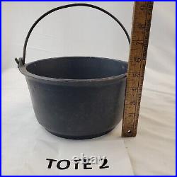 RARE Antique Early Cast Iron D&M N Brighton PA Dutch Oven Cauldron Pot Primitive