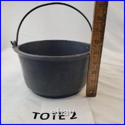 RARE Antique Early Cast Iron D&M N Brighton PA Dutch Oven Cauldron Pot Primitive