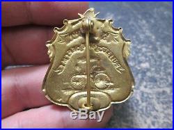 RARE Antique Early GOLD FILLED PUMPER BUFFALO NEW YORK Fire EXEMPT Badge NO. 71