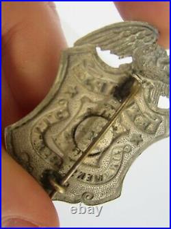 RARE Antique Early Long Island City, NY, Exempt Firemen's Firefighting Badge