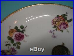 RARE Antique Early Sevres hand painted flower porcelain gilt french tea cup duo