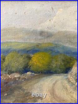 RARE Antique Early Texas Plein Air Landscape Oil Painting, F. A. Cloonan 1920s