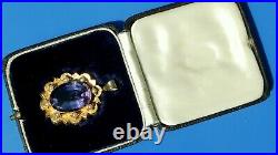 RARE Antique Early VICTORIAN 15CT GOLD 7.95CT AMETHYST PEARL PENDANT fitted case