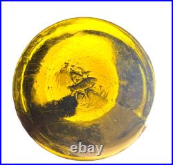 RARE Antique European early 1900 float Three Crossed Fishes Glass Seal Mark