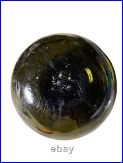 RARE Antique European early 1900 float Three Crossed Fishes Glass Seal Mark