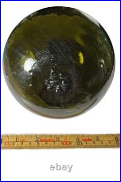 RARE Antique European early 1900 float Three Crossed Fishes Glass Seal Mark