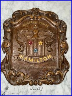 RARE Antique Hamilton Watch Co Authorized Dealer Plaque Early 20th Century