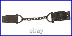 RARE Antique Hand Forged Medieval Shackles Chain Handcuffs