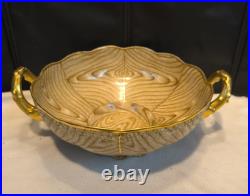 RARE Antique Homer Laughlin Art China Orange Bowl OAKWOOD Wood Grain Early 1900s