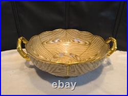 RARE Antique Homer Laughlin Art China Orange Bowl OAKWOOD Wood Grain Early 1900s