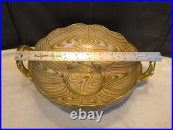 RARE Antique Homer Laughlin Art China Orange Bowl OAKWOOD Wood Grain Early 1900s