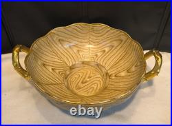 RARE Antique Homer Laughlin Art China Orange Bowl OAKWOOD Wood Grain Early 1900s