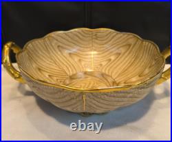 RARE Antique Homer Laughlin Art China Orange Bowl OAKWOOD Wood Grain Early 1900s
