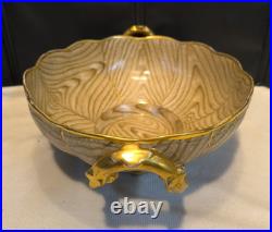 RARE Antique Homer Laughlin Art China Orange Bowl OAKWOOD Wood Grain Early 1900s