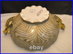 RARE Antique Homer Laughlin Art China Orange Bowl OAKWOOD Wood Grain Early 1900s