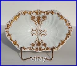 RARE Antique MEISSEN White Gold Gilt Porcelain Charger Bowl Early 20th C Germany