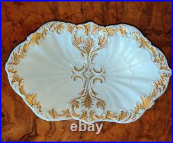 RARE Antique MEISSEN White Gold Gilt Porcelain Charger Bowl Early 20th C Germany