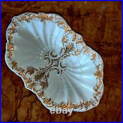 RARE Antique MEISSEN White Gold Gilt Porcelain Charger Bowl Early 20th C Germany