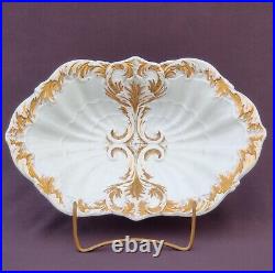 RARE Antique MEISSEN White Gold Gilt Porcelain Charger Bowl Early 20th C Germany