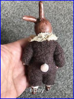 RARE Antique Miniature Hertwig Bisque Rabbit Doll c Early 1900s Dollhouse L@@k
