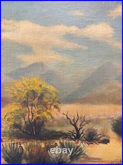 RARE Antique Old Early California Desert Landscape Oil Painting, Hargrave 40s