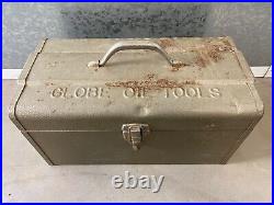 RARE Antique Old Early California Petroliana Globe Oil Tools Display Box'60s