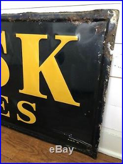 RARE Antique Orig 1941 Fisk Boy Tires 1940s Metal Sign Early Gas Oil Auto 6ft