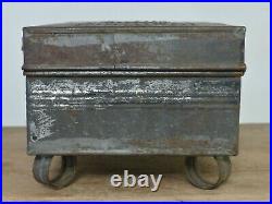 RARE Antique PA GERMAN Early 19th C TIN Punch Decorated SPICE BOX Folk Art