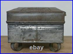 RARE Antique PA GERMAN Early 19th C TIN Punch Decorated SPICE BOX Folk Art