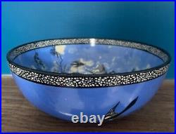 RARE Antique Pottery Bowl Carlton Ware'Magpies' Dark Blue circa 1925 RARE Antique Pottery Bowl Carlton Ware'Magpies' Dark Blue circa 1925