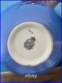 RARE Antique Pottery Bowl Carlton Ware'Magpies' Dark Blue circa 1925 RARE Antique Pottery Bowl Carlton Ware'Magpies' Dark Blue circa 1925