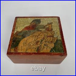 RARE Antique Russian Wooden Box Sergiev Posad Early 20th Century Russian Style