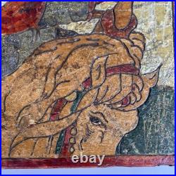 RARE Antique Russian Wooden Box Sergiev Posad Early 20th Century Russian Style