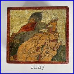 RARE Antique Russian Wooden Box Sergiev Posad Early 20th Century Russian Style