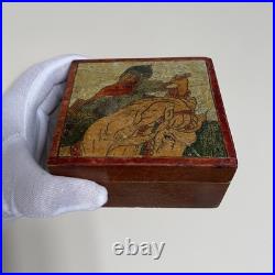 RARE Antique Russian Wooden Box Sergiev Posad Early 20th Century Russian Style
