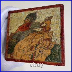 RARE Antique Russian Wooden Box Sergiev Posad Early 20th Century Russian Style