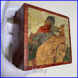 RARE Antique Russian Wooden Box Sergiev Posad Early 20th Century Russian Style